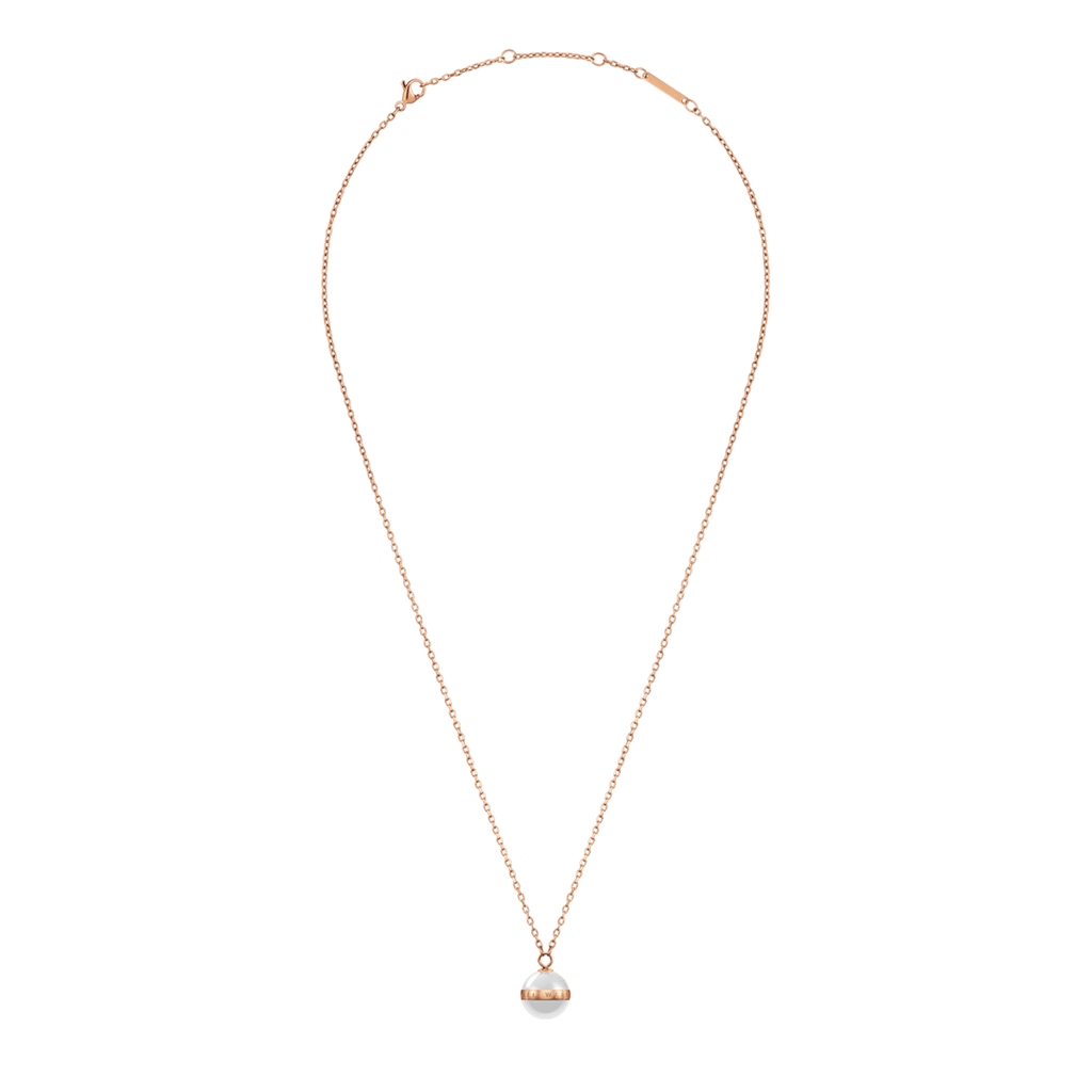 Aspiration Necklace Rose Gold Satin White