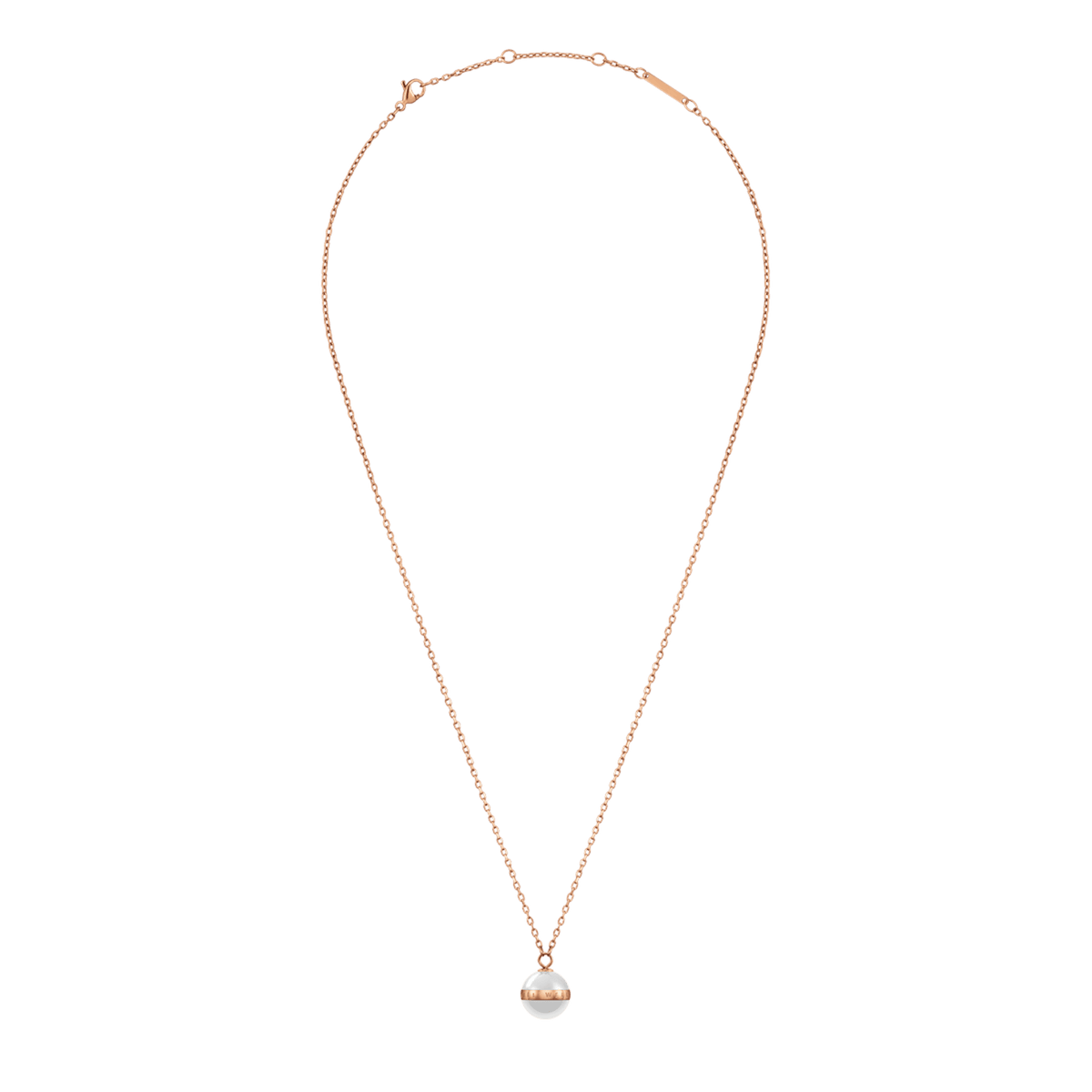 Aspiration Necklace Rose Gold Satin White