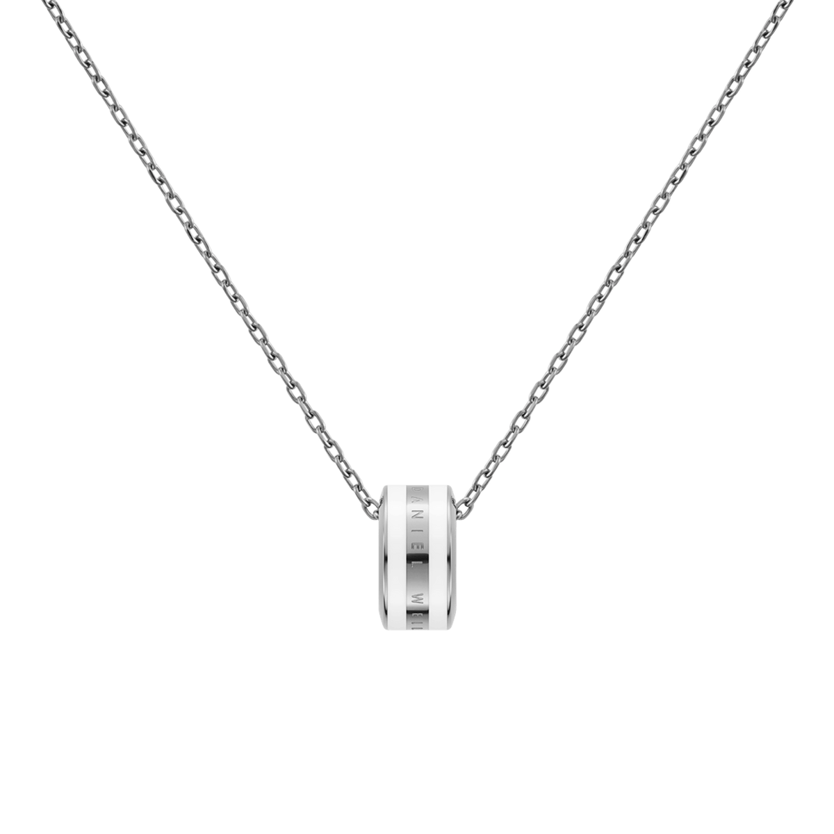 Emalie Necklace Silver Satin White