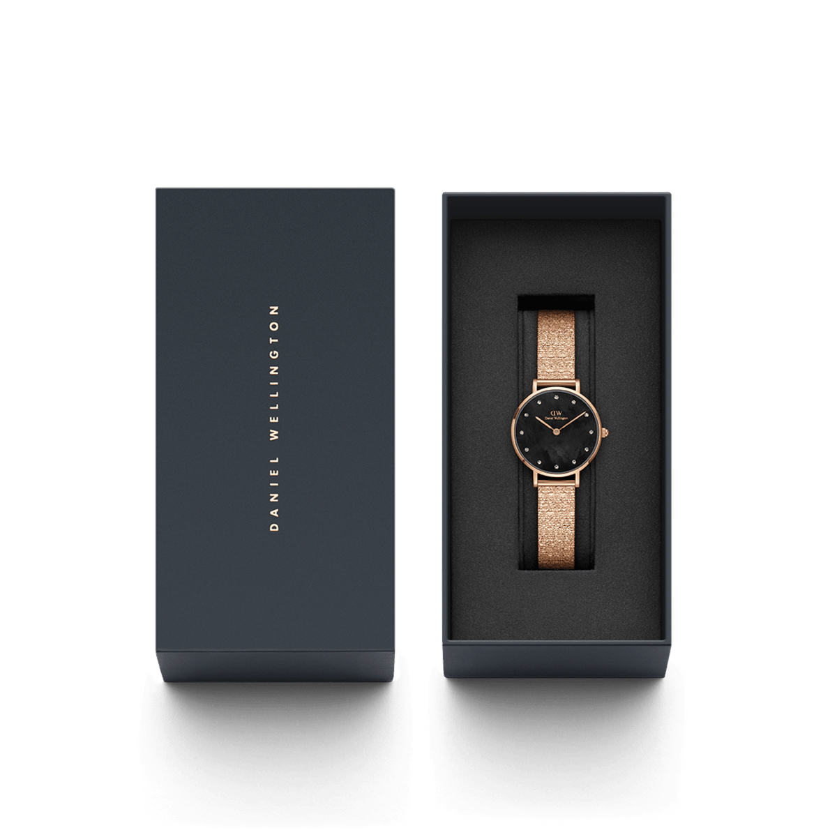 Petite Lumine Pressed Piano Black MoP Rose Gold