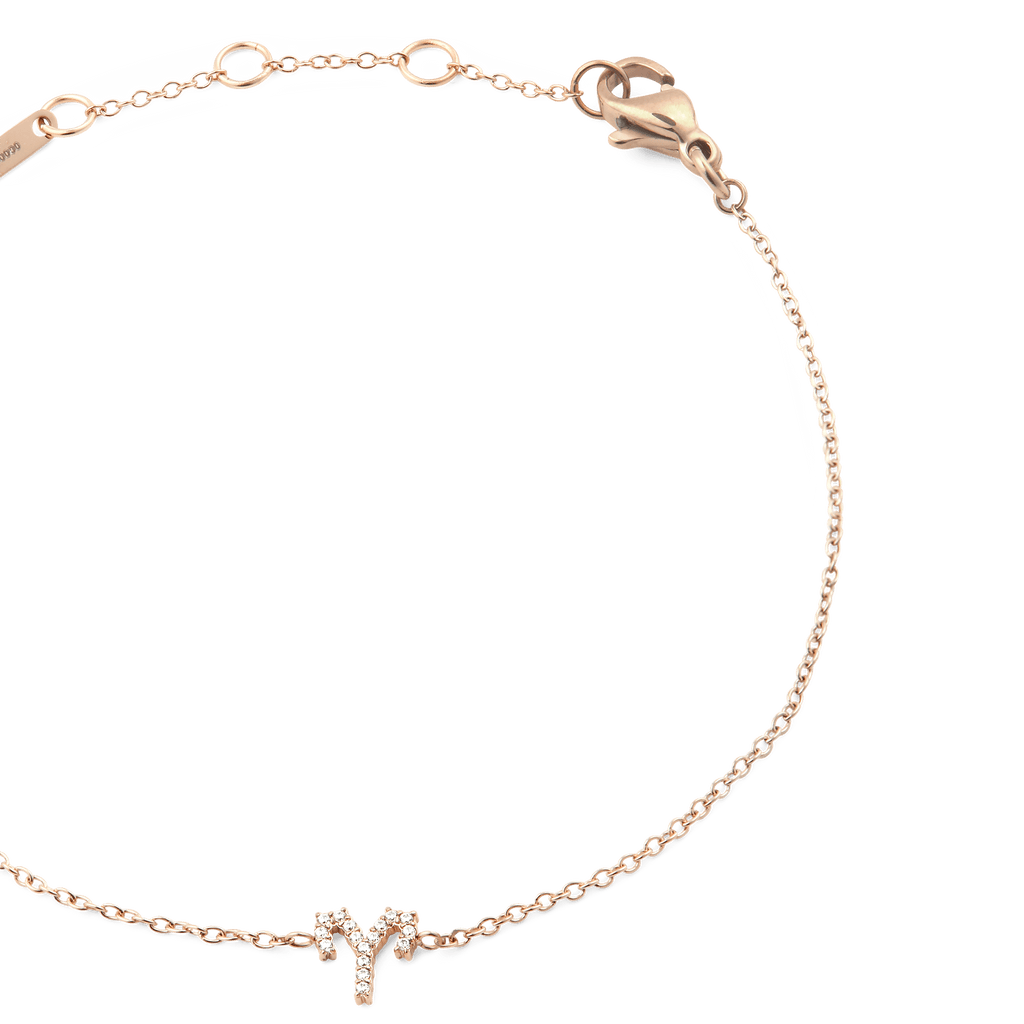 Crystal Zodiac Chain Bracelet Rose Gold