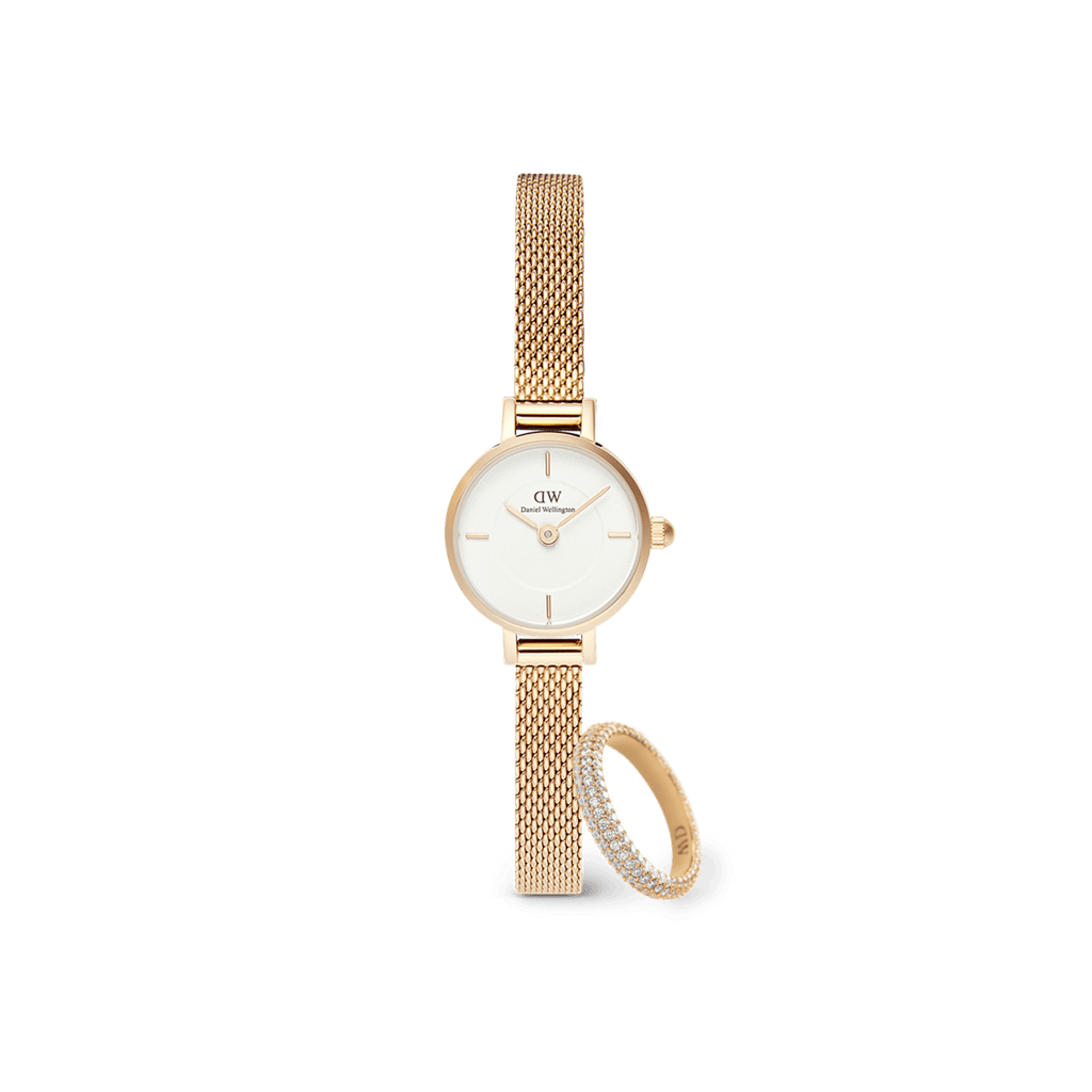 Petite Mini & Pave Crystal Ring Gold Set