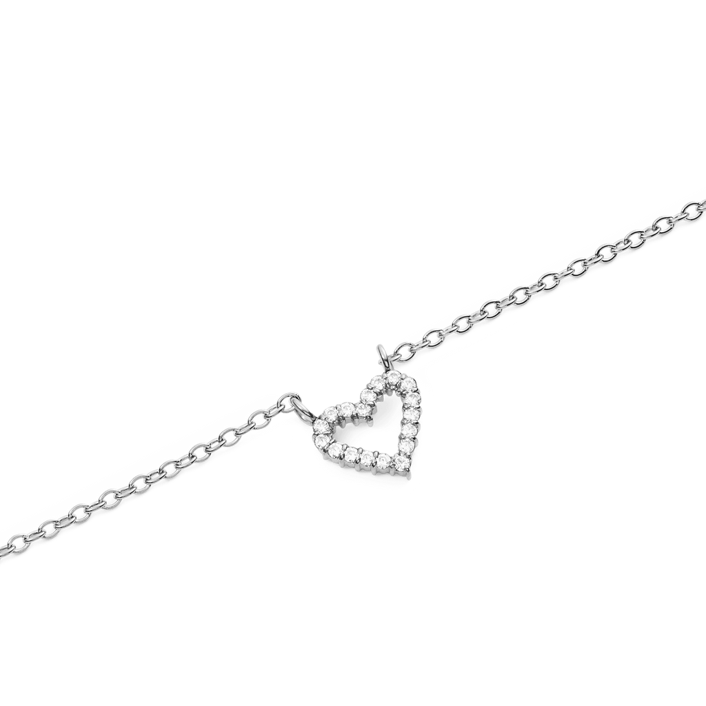 Mirelle Heart Necklace Silver