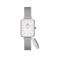 Quadro Pressed Eggshell White + Classic Ring Silver