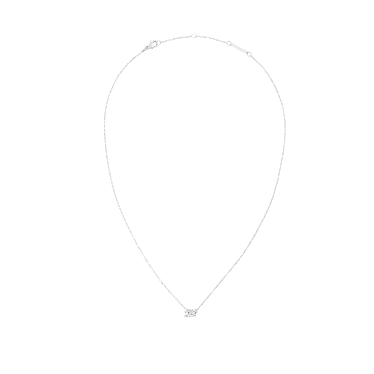 Crystal Zodiac Chain Necklace Silver