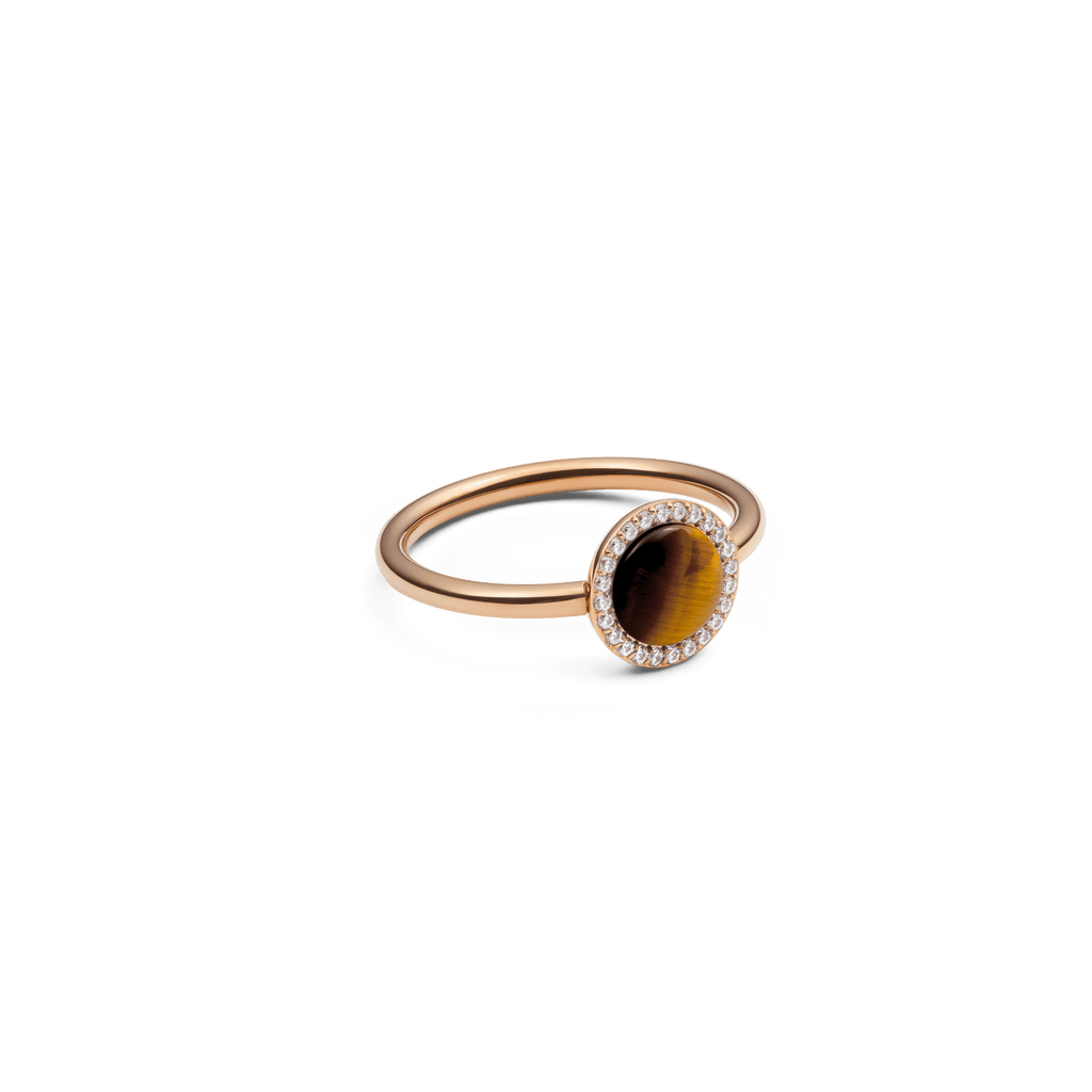 Audrey Ring Tiger Eye Rose Gold