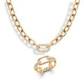 Crystal Link Ring, Necklace & Bracelet Gold