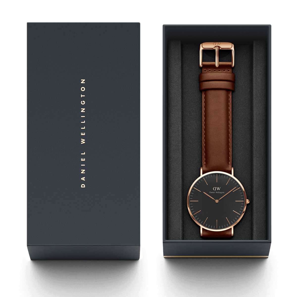 Classic Black St Mawes Rose Gold
