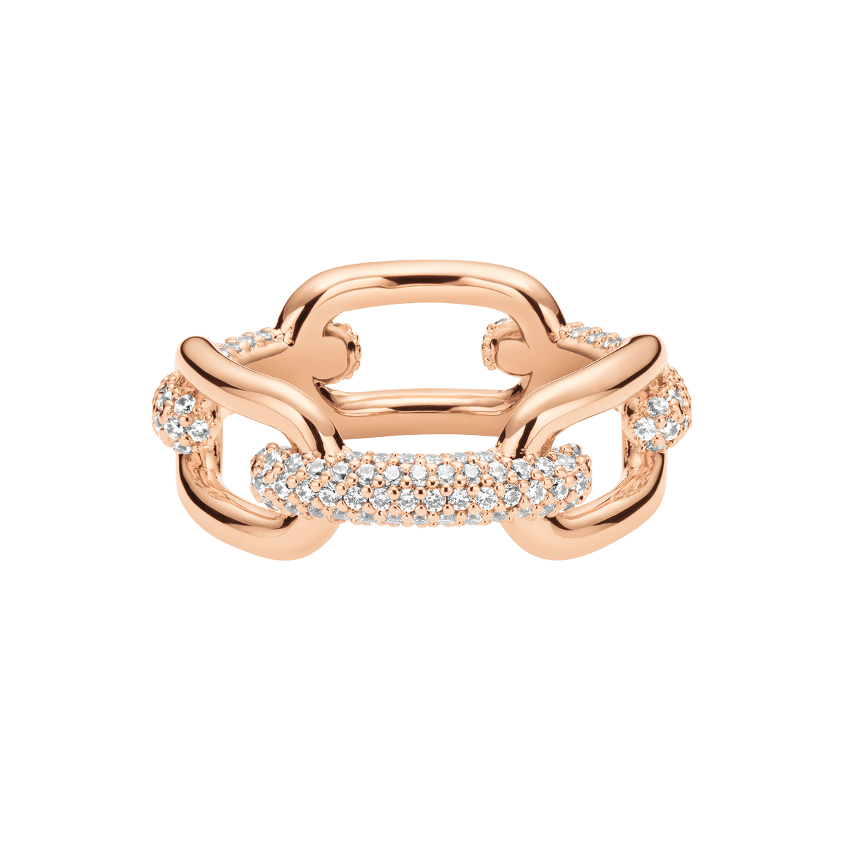 Crystal Link Ring Rose Gold