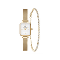 Quadro Mini & Tennis Bracelet Gold