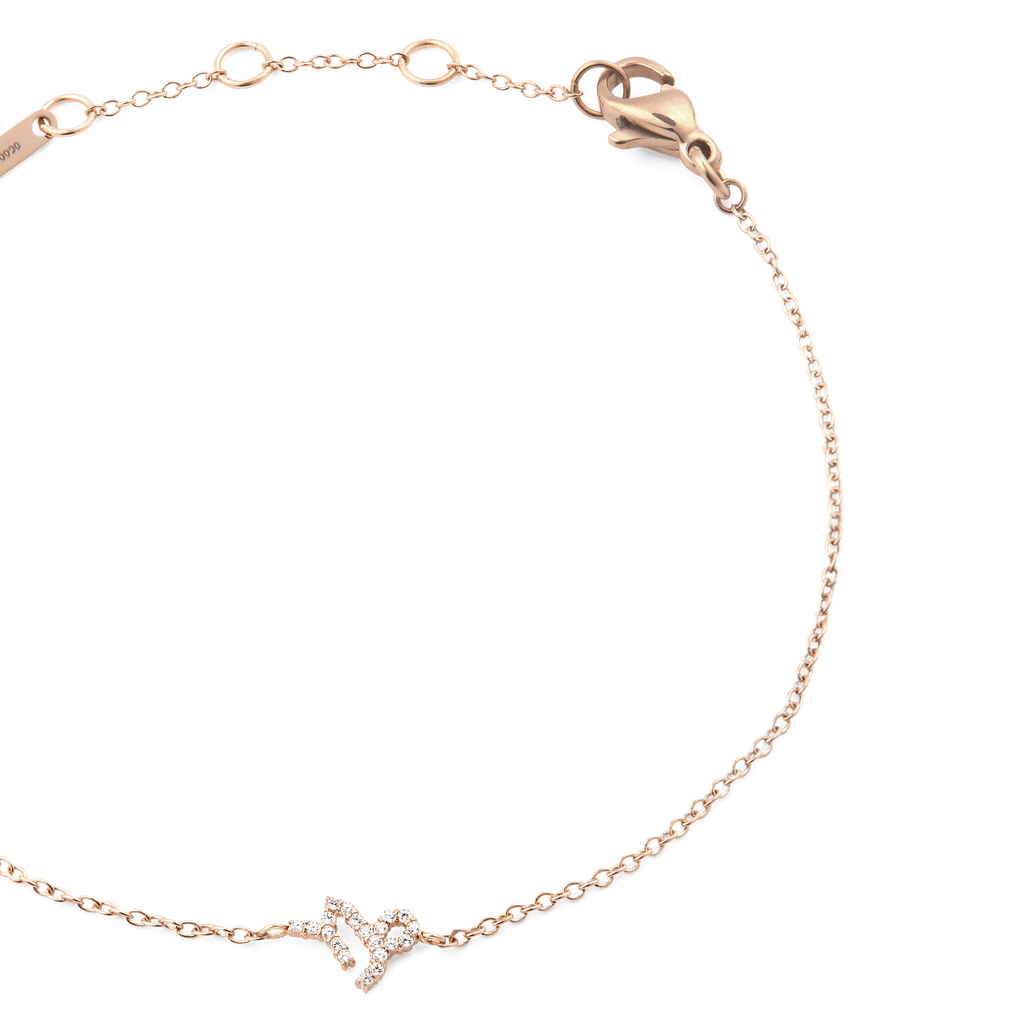 Crystal Zodiac Chain Bracelet Rose Gold