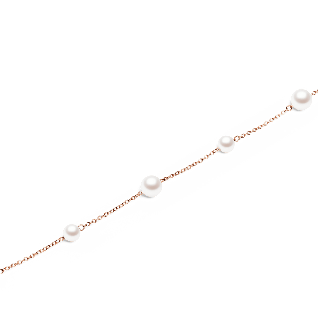 Pearl Step Bracelet Rose Gold