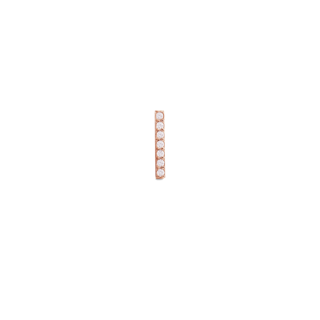 Crystal Bar Stud Rose Gold