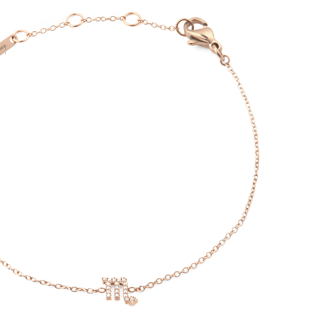 Crystal Zodiac Chain Bracelet Rose Gold