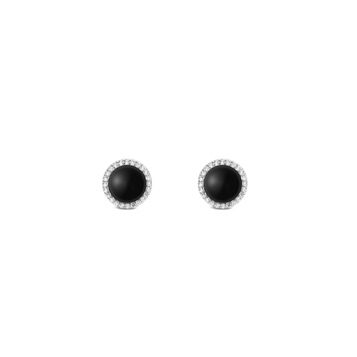 Audrey Earrings Black Agathe Silver