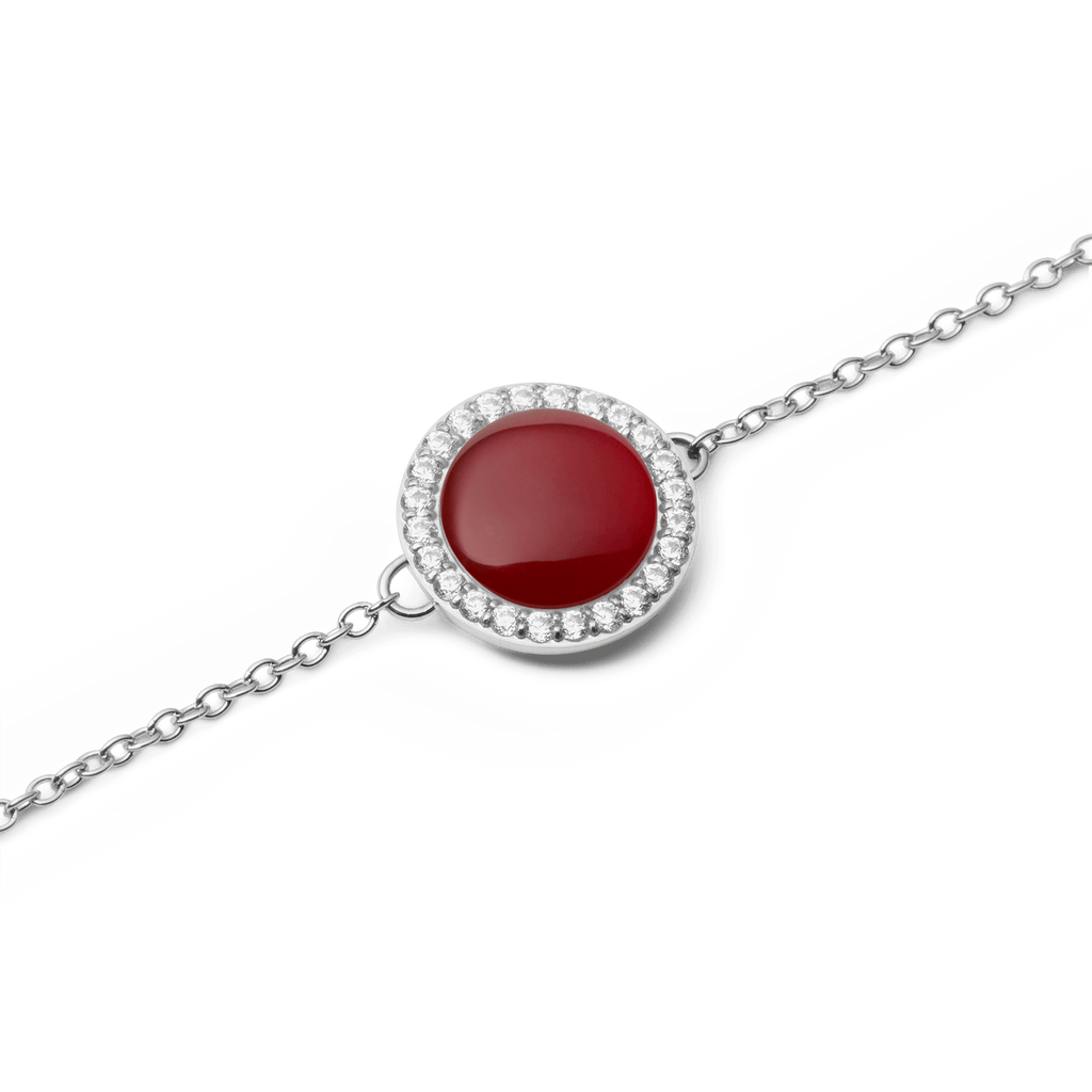 Audrey Bracelet  Red Agathe Silver