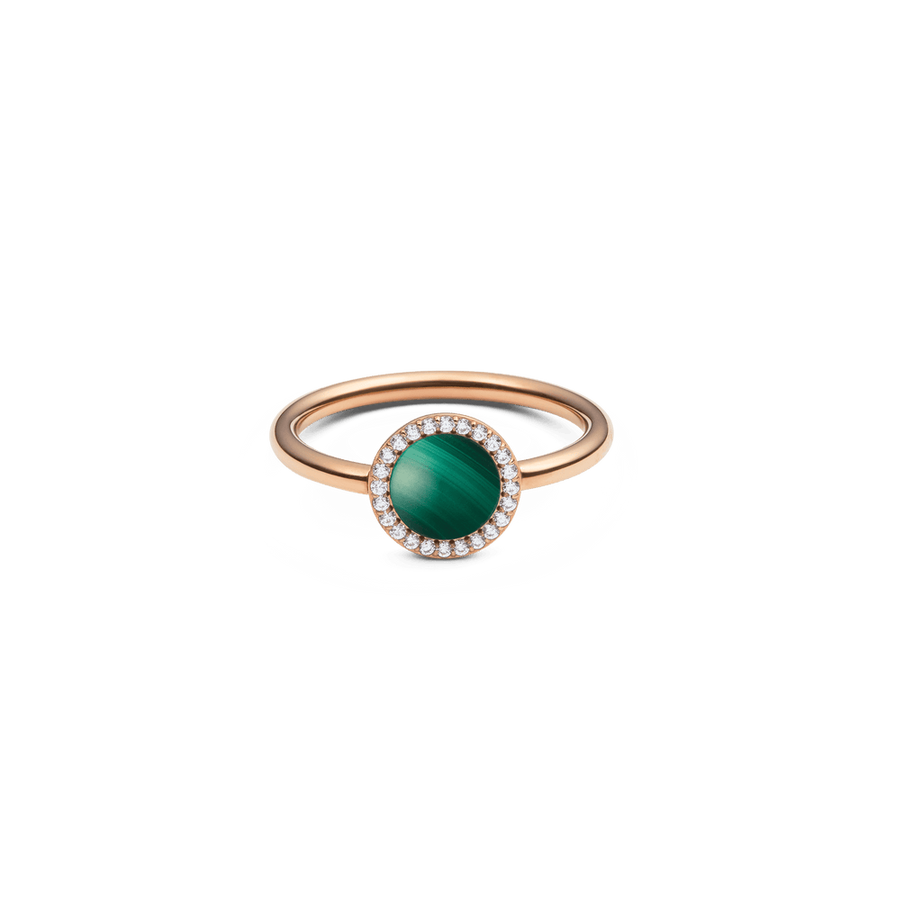 Audrey Ring Malachite Rose Gold