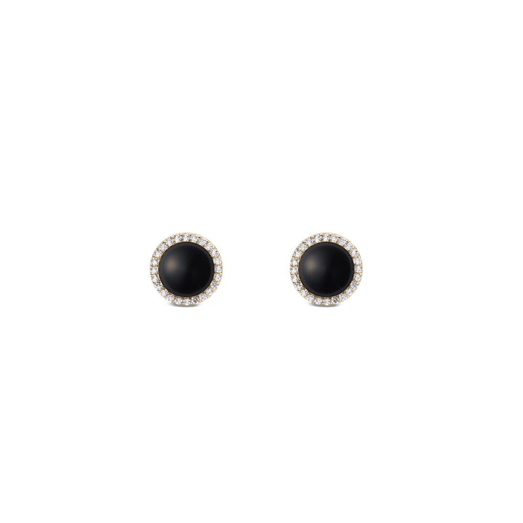 Audrey Earrings Black Agathe Gold