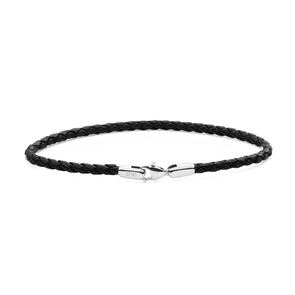 Daniel Braided Leather Bracelet Sheffield 2.8 Silver