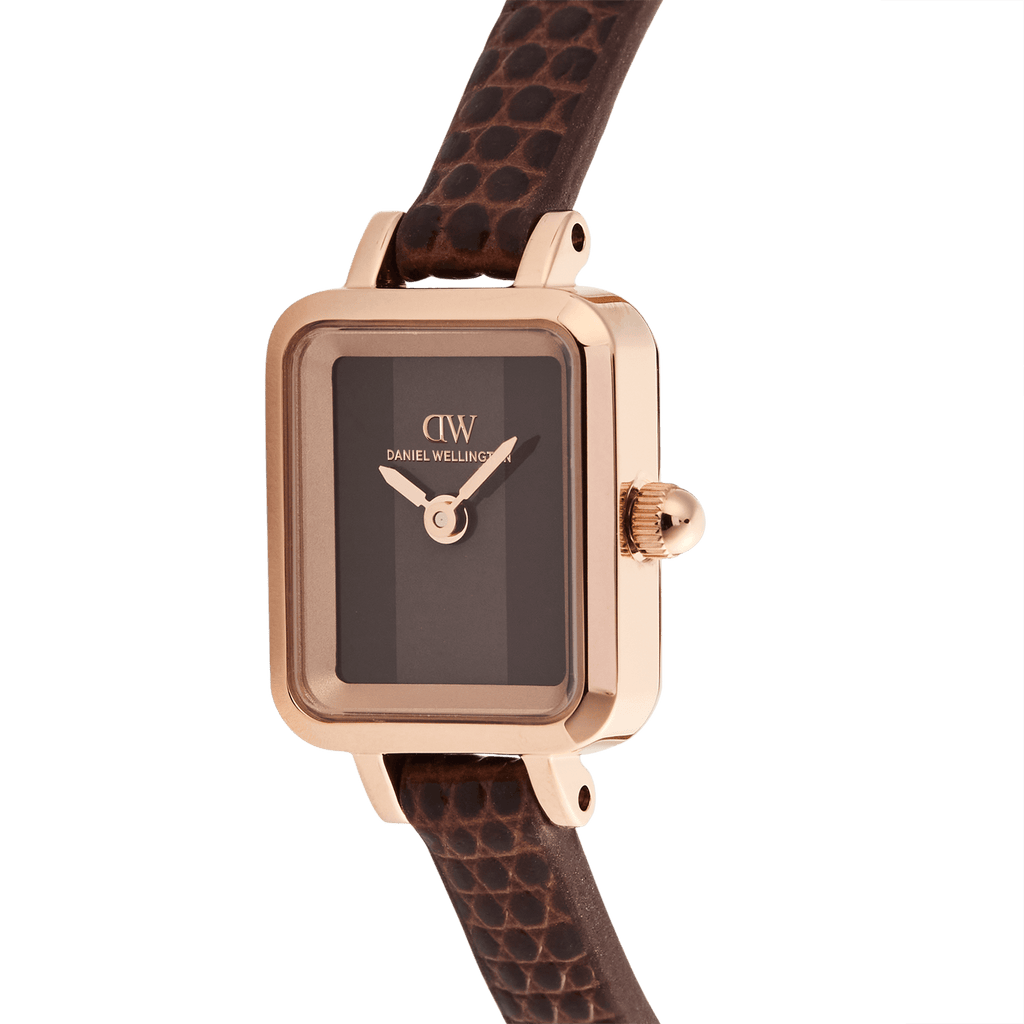 Quadro Mini Brown Lizard Padstow Rose Gold