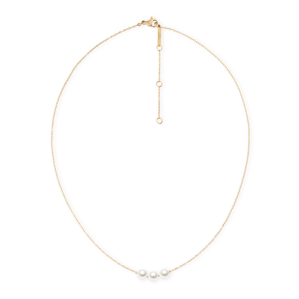 Pearl Trio Necklace Gold