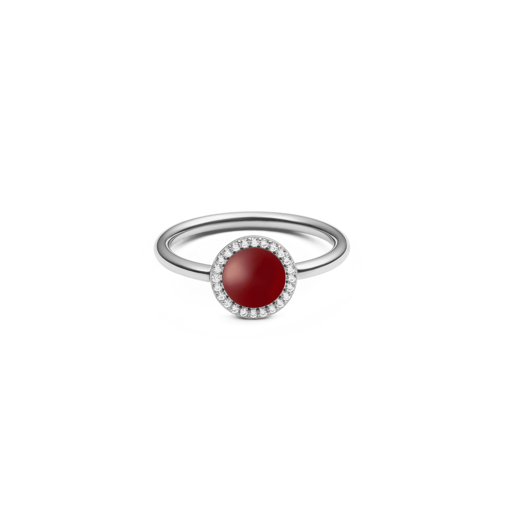 Audrey Ring  Red Agathe Silver