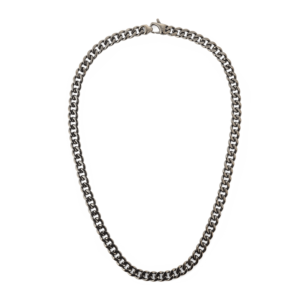 Ellipse Cuban Chain Necklace Graphite