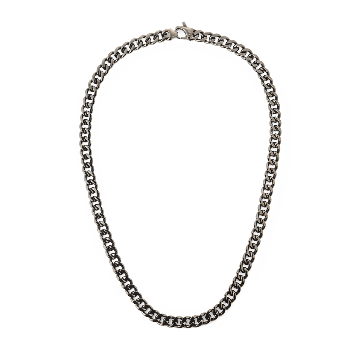 Ellipse Cuban Chain Necklace Graphite