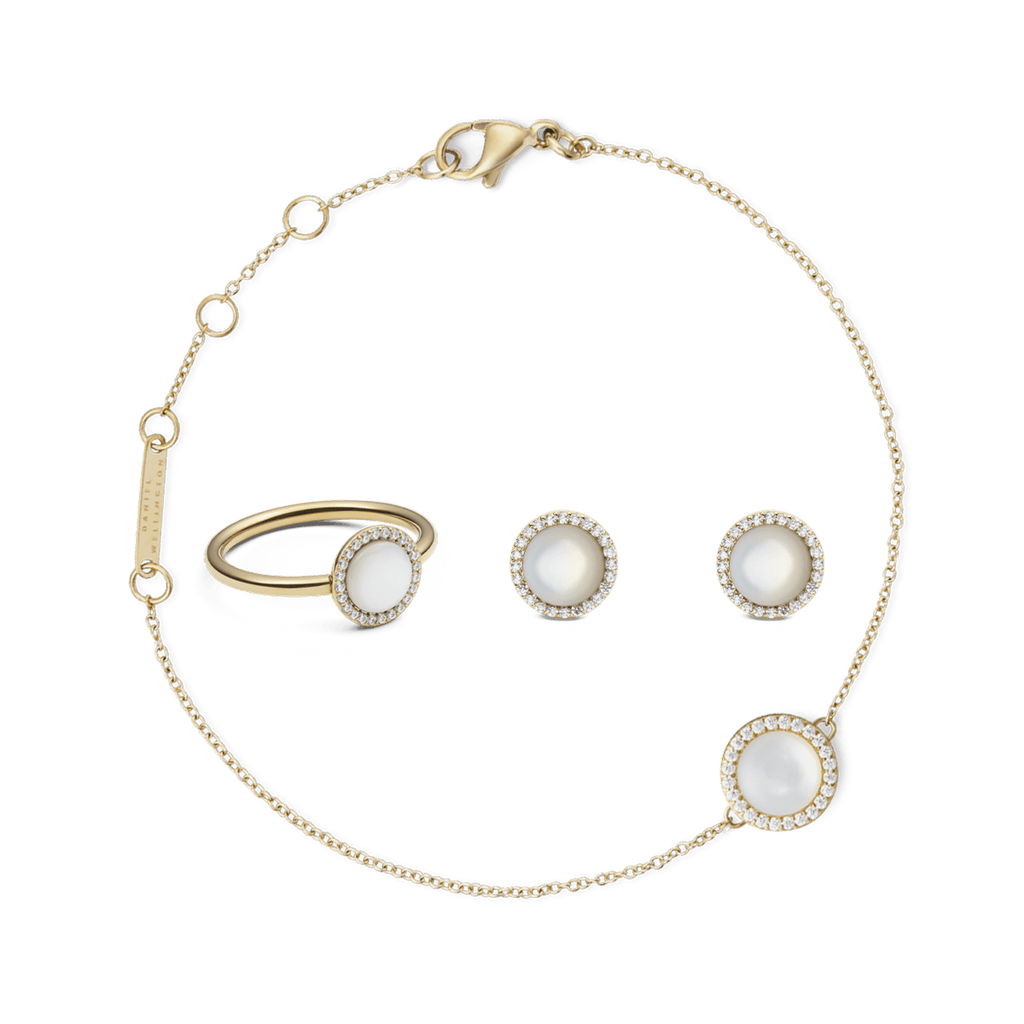Audrey Mother Of Pearl Gold Set