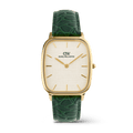 Marlon Green Croc Belly Linen Gold