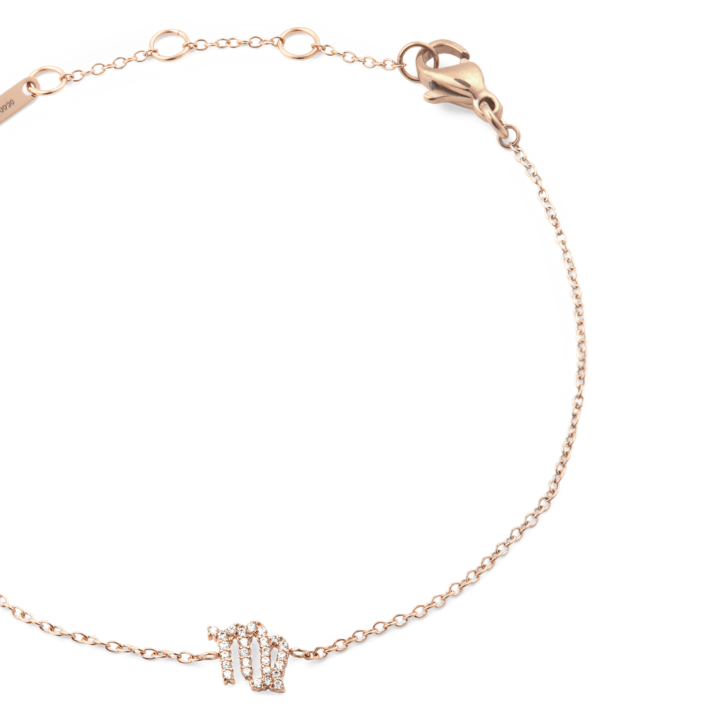 Crystal Zodiac Chain Bracelet Rose Gold