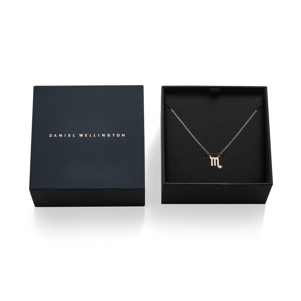 Crystal Zodiac Chain Necklace Rose Gold