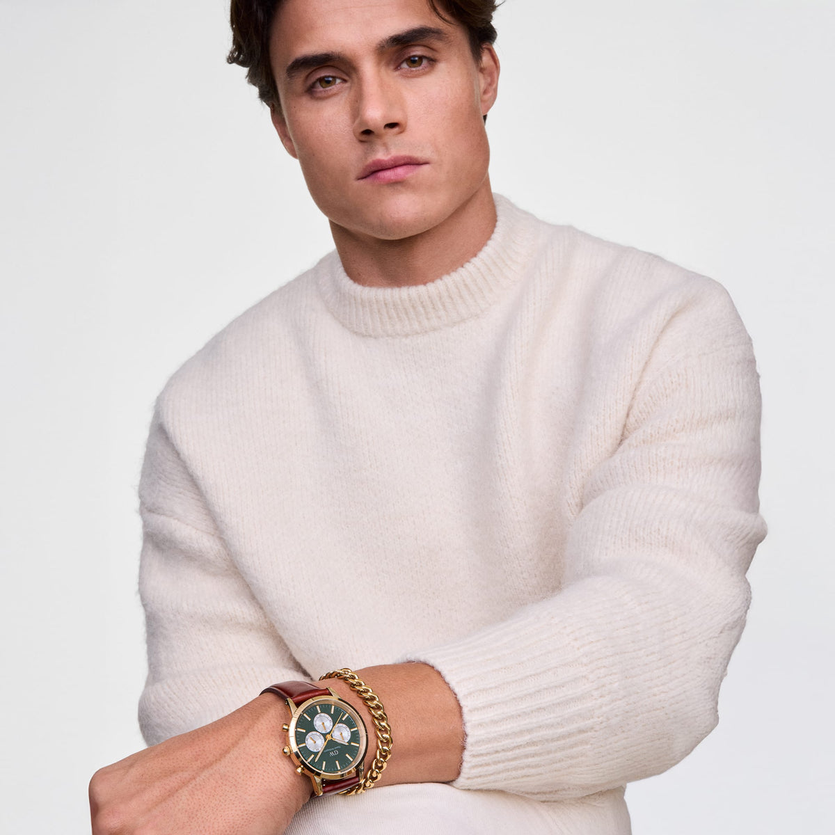 Ellipse Cuban Chain Bracelet Gold