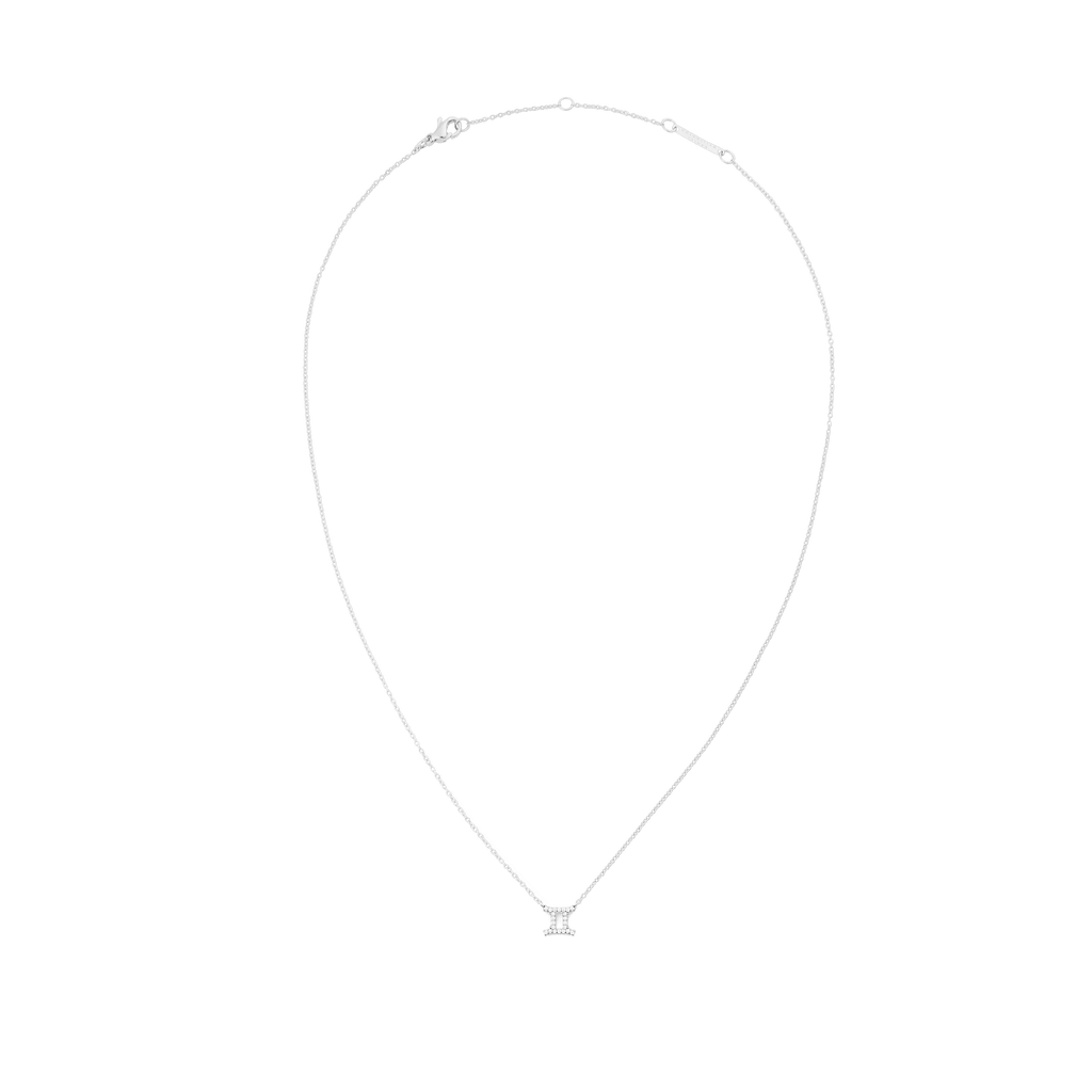 Crystal Zodiac Chain Necklace Silver