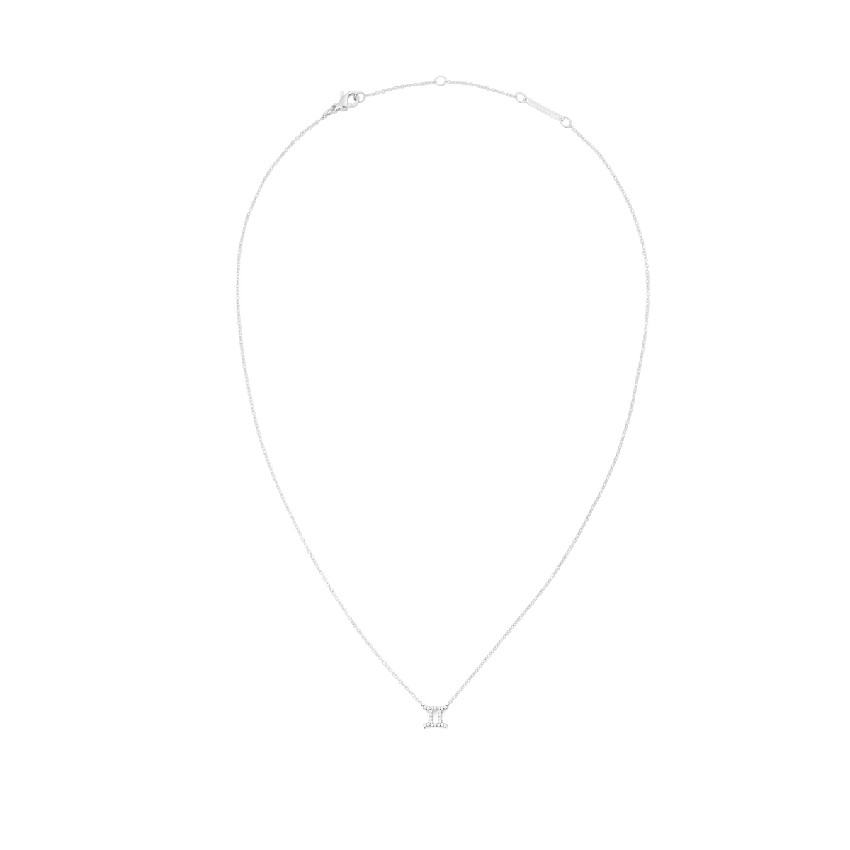 Crystal Zodiac Chain Necklace Silver