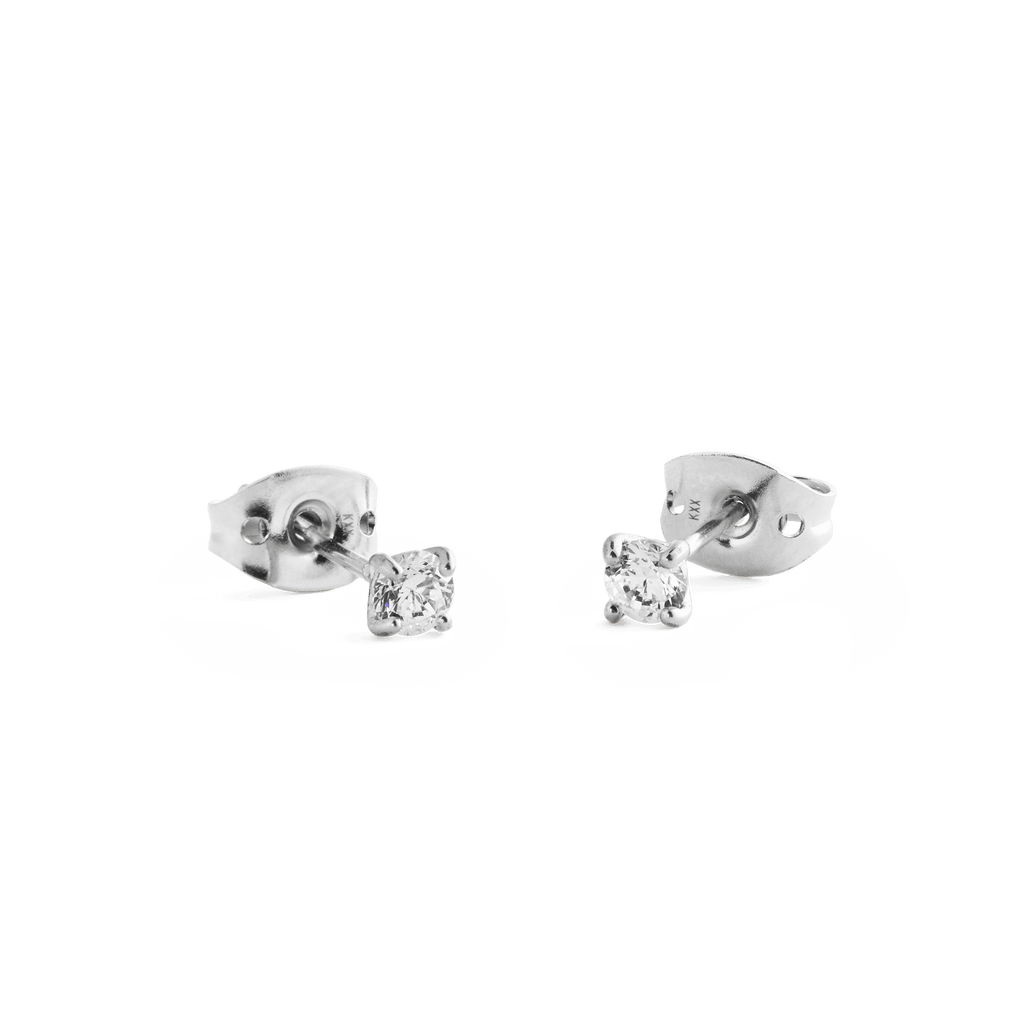 Mirelle Solitaire Stud Earrings Silver