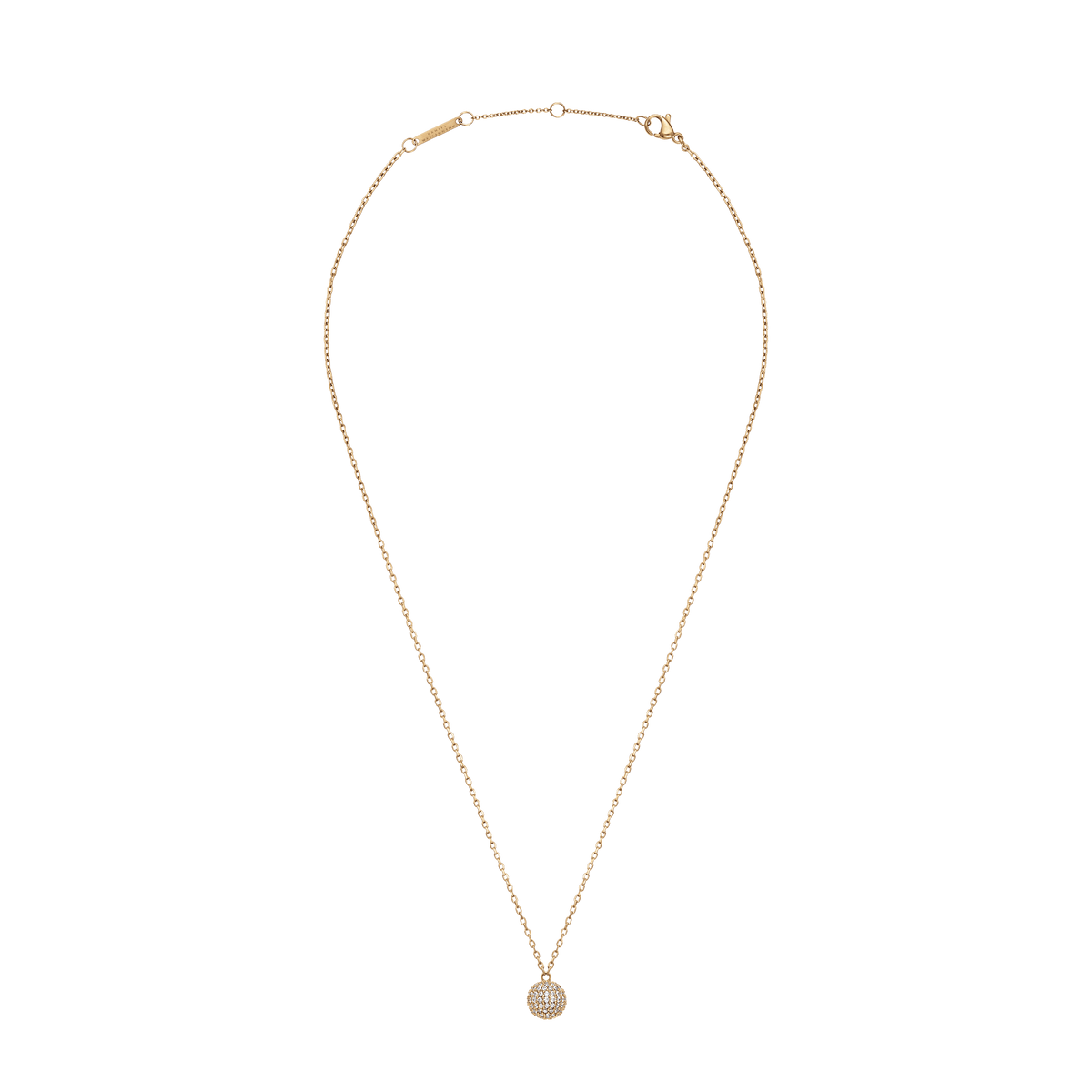 Pavé Crystal Pendant Necklace Gold