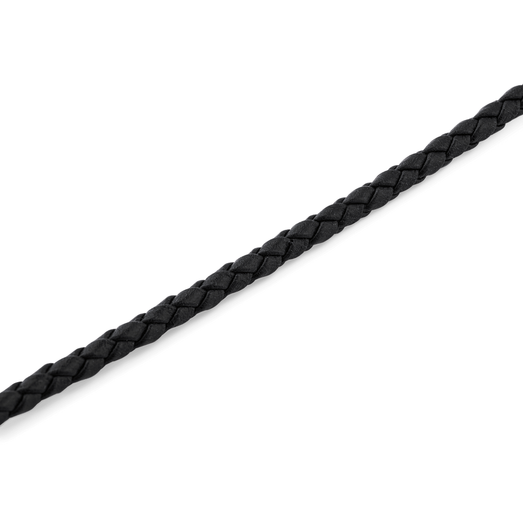 Daniel Braided Leather Bracelet Sheffield 2.8 Silver