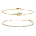 Tennis Bracelet + Lumine Unity Bracelet Gold