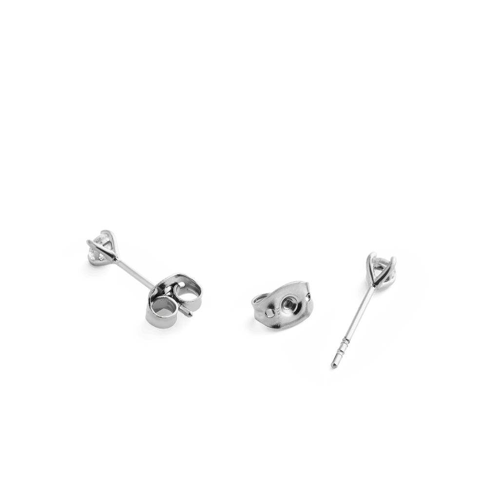 Mirelle Solitaire Stud Earrings Silver