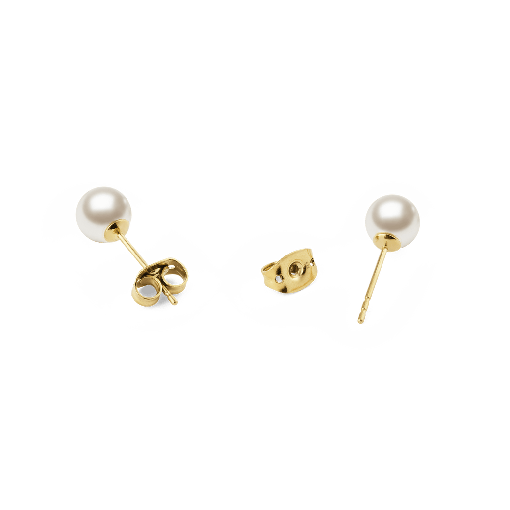 Pearl Stud Earrings Gold