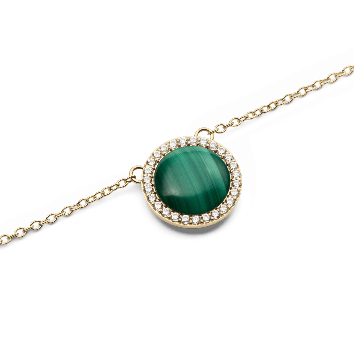 Audrey Necklace Malachite Gold