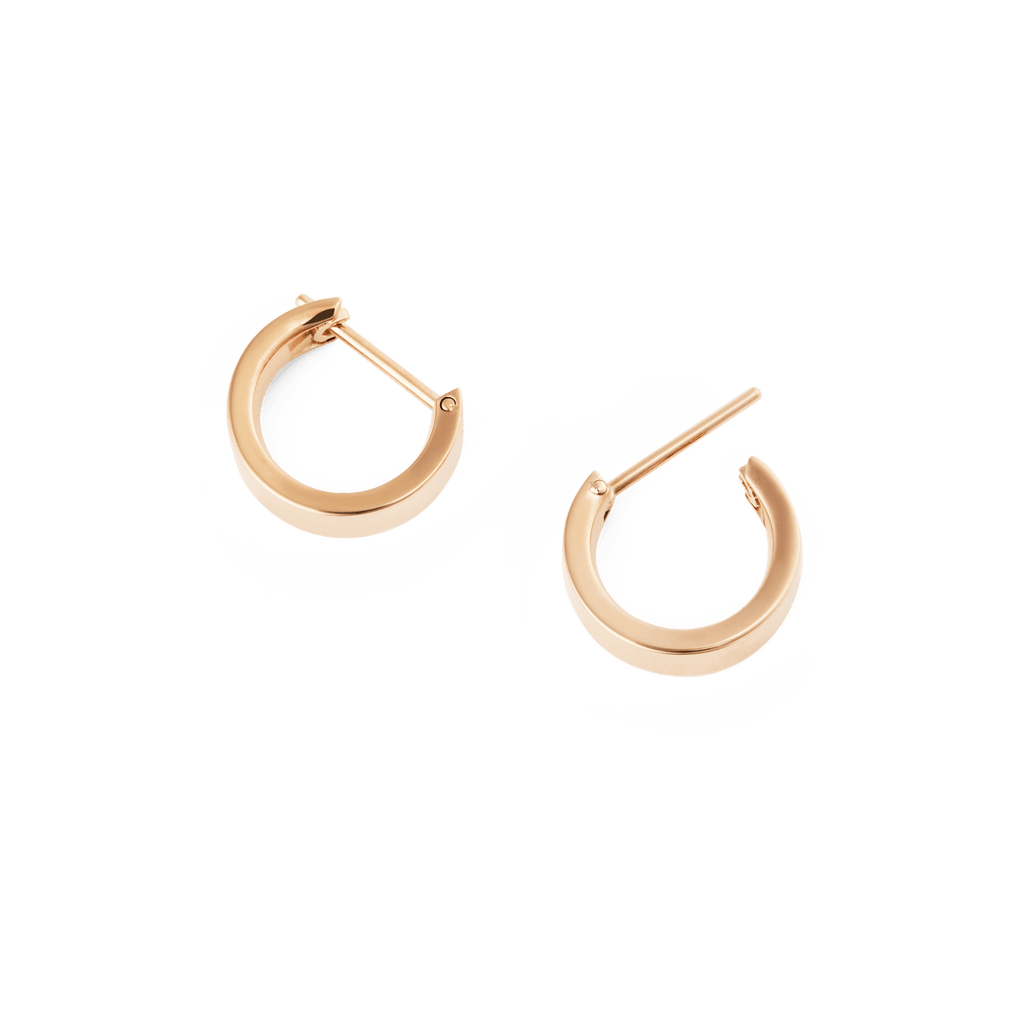 Line Earrings Polished Rose Gold 3.5mm
