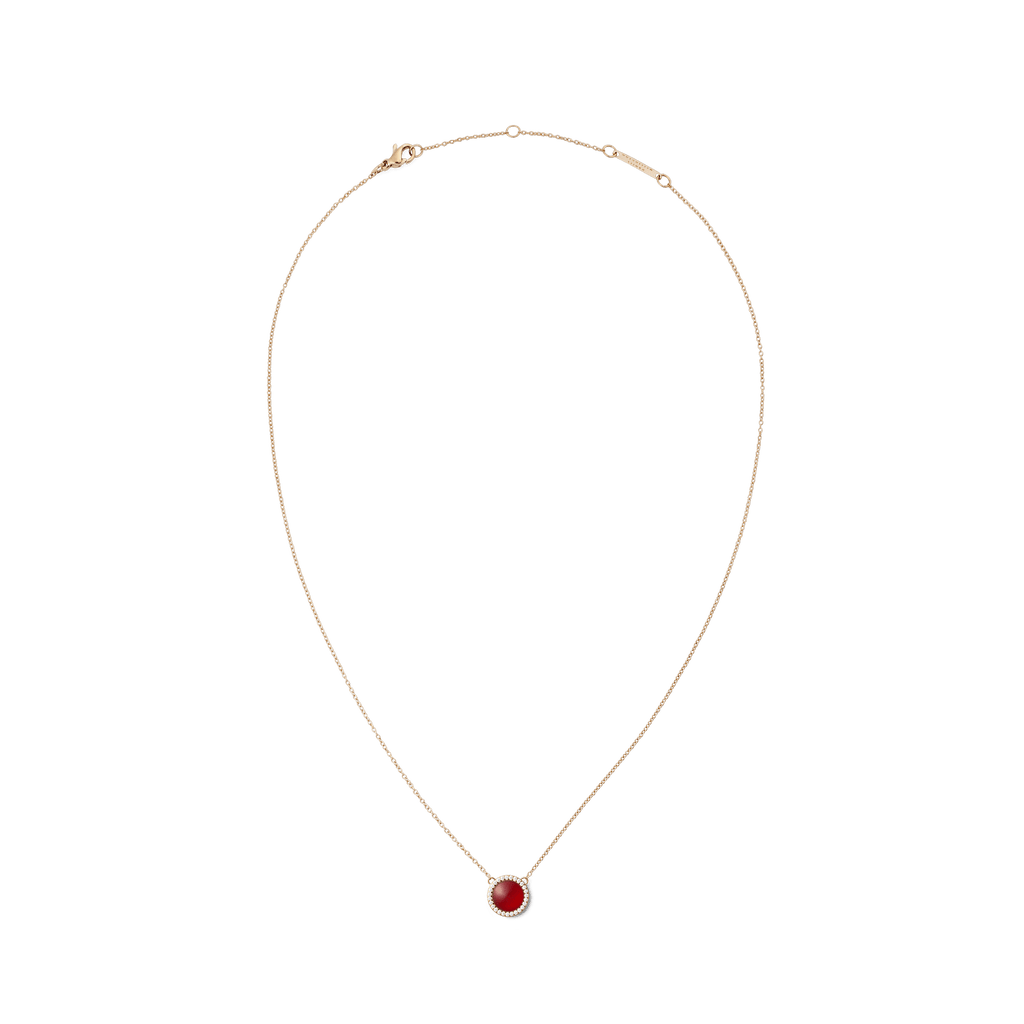 Audrey Necklace  Red Agathe Rose Gold